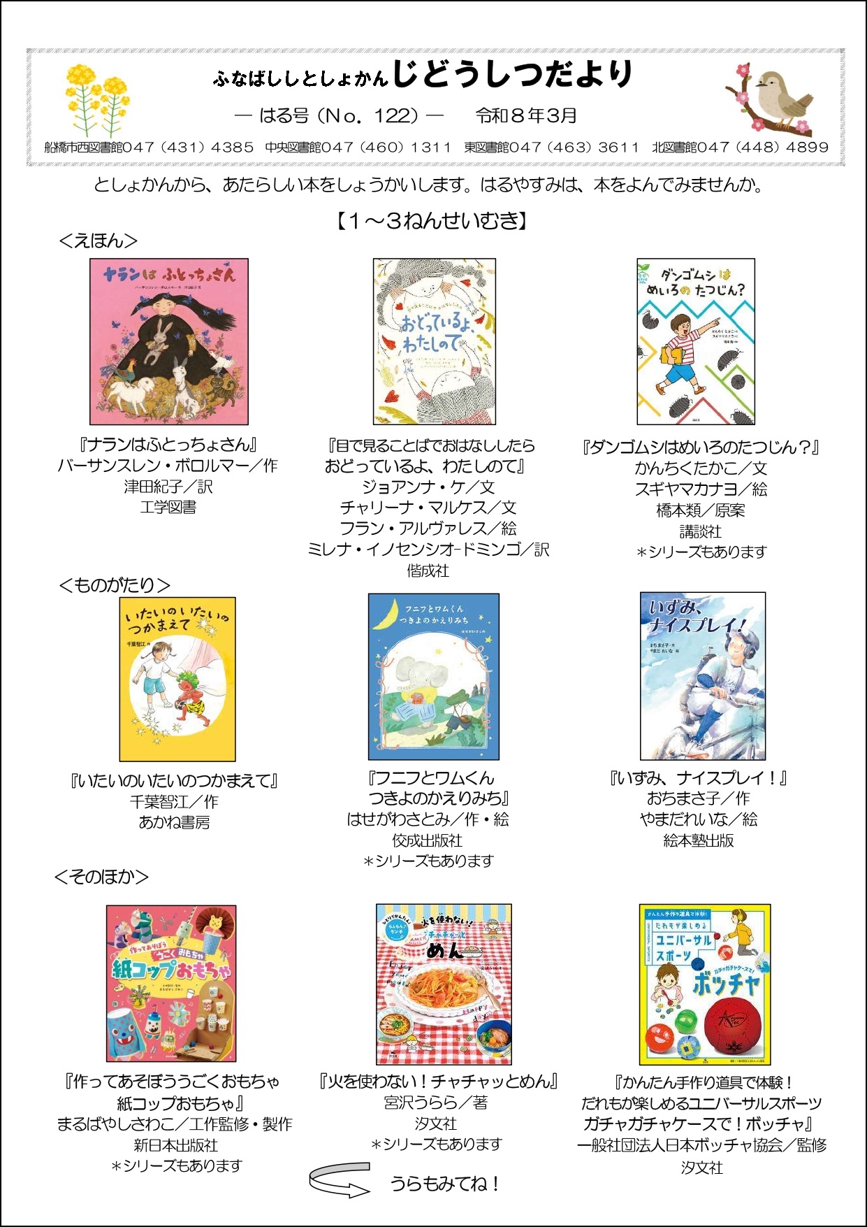 じどうしつだよりNo.122令和8年はる号