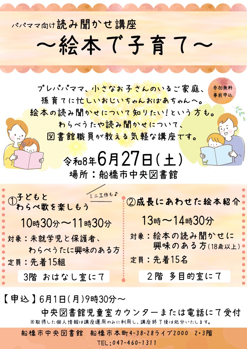 パパママ読み聞かせ講座ポスター パパママ読み聞かせ講座ポスター