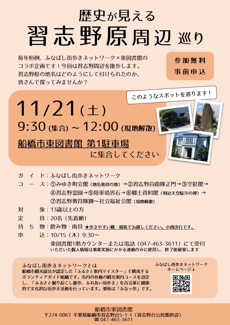 ポスター_歴史が見える 習志野原周辺巡り ポスター_歴史が見える 習志野原周辺巡り